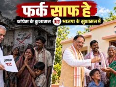 पीएम आवास पर भाजपा का पोस्टर वार, कांग्रेस के ‘कुशासन’ और भाजपा के ‘सुशासन’ का दिखाया फर्क